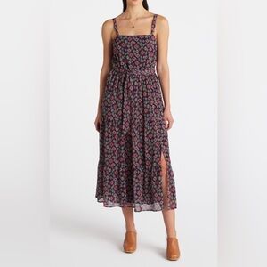 Socialite Lindell Patterned Tie Front Maxi Dress